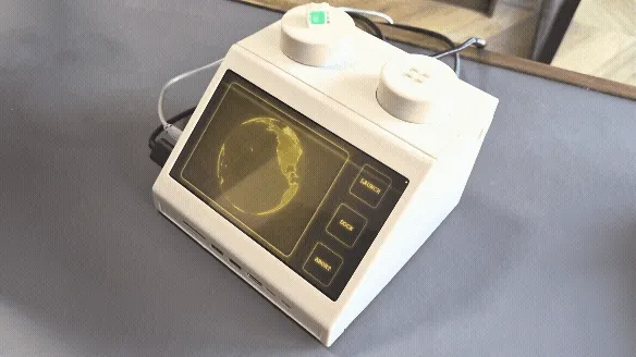 Spinning globe visual interface.