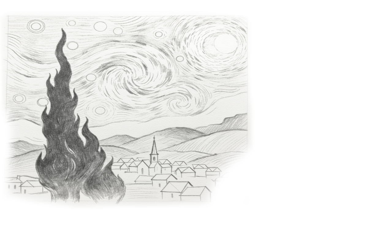 Van Gogh masterpiece sketch